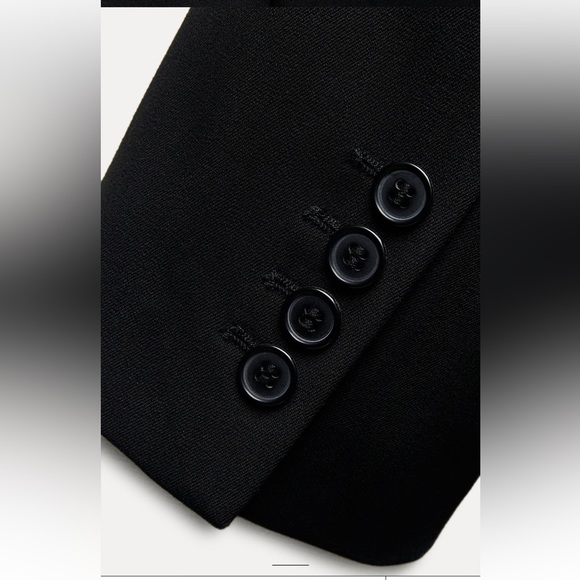 Zara Black Long Oversized double breasted Jacket Blazer Coat Size XS - S NWT - Picture 13 of 16